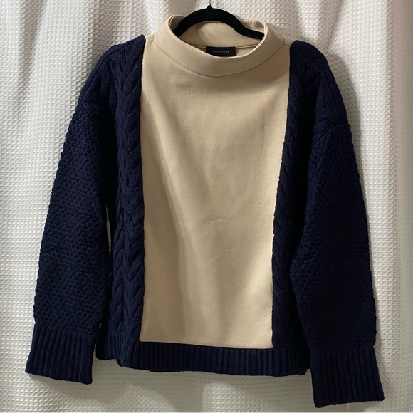 NWOT AT Panel Cable Knit Sweater - Picture 1 of 6